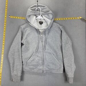 Abercrombie Fitch Hoodie Womens Medium Gray Sherpa Lined Full Zip Sweatshirt
